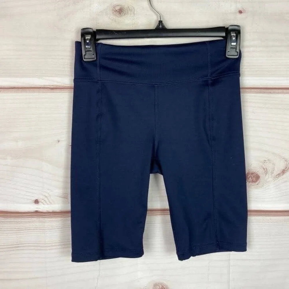 Gap Dry Shorts Teen Girls‎ XL 12 Blue Biker Stretch Mid Rise Pull On Solid